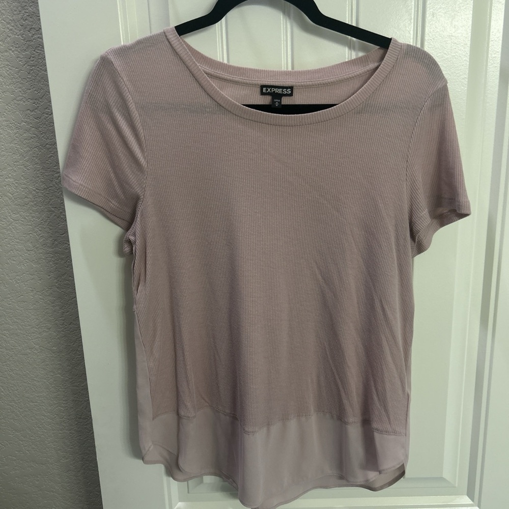 Express Women's Light Pink Short Sleeve Top